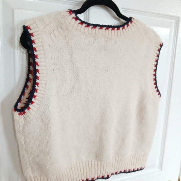 Primark V-Neck Knit Vest NWT Academia Preppy Ski  Granola Girl Size M - Picture 5 of 6